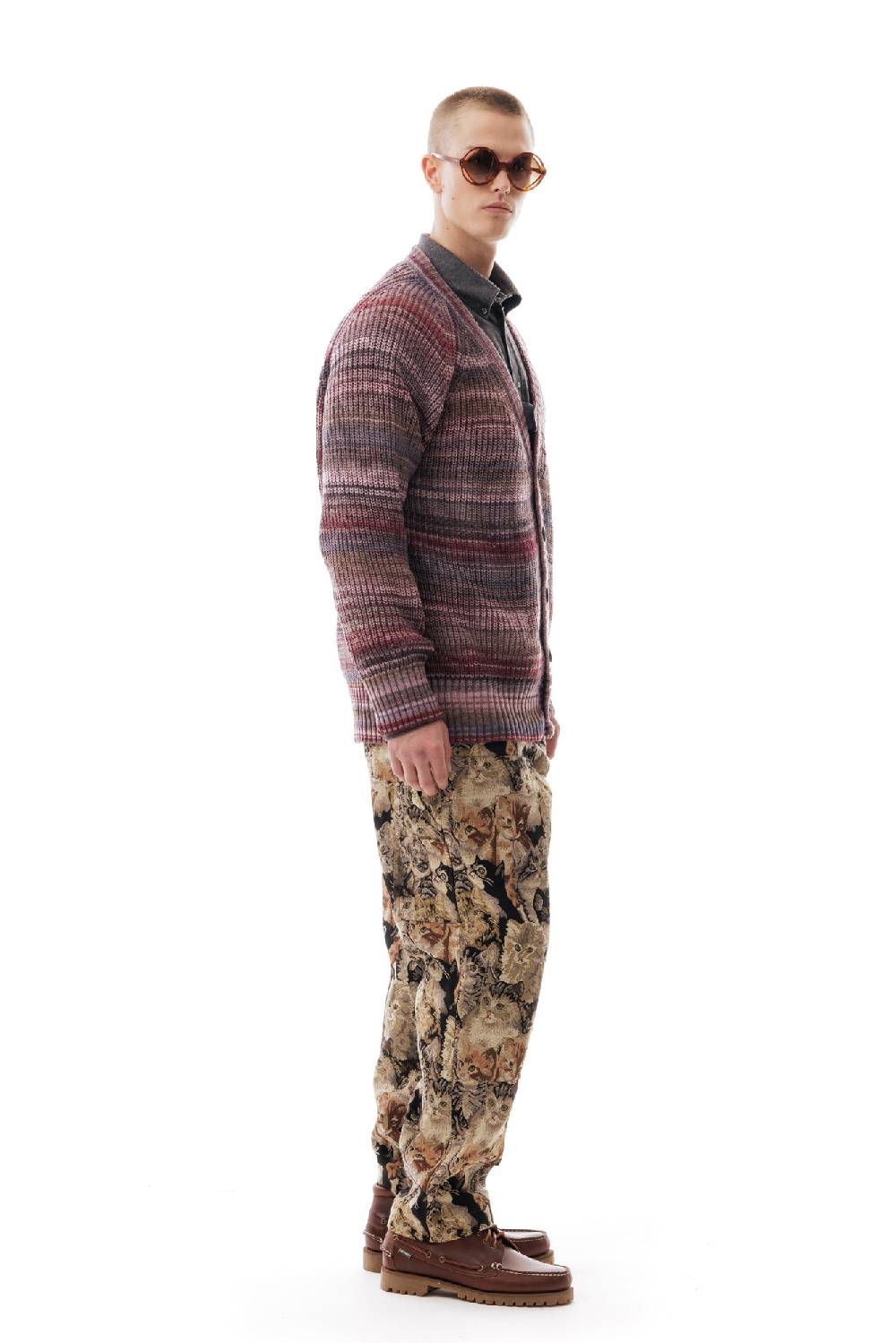 Lc23 Multicolor Cardigan Purple/Grey