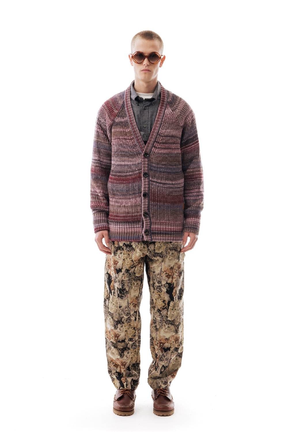 Lc23 Multicolor Cardigan Purple/Grey