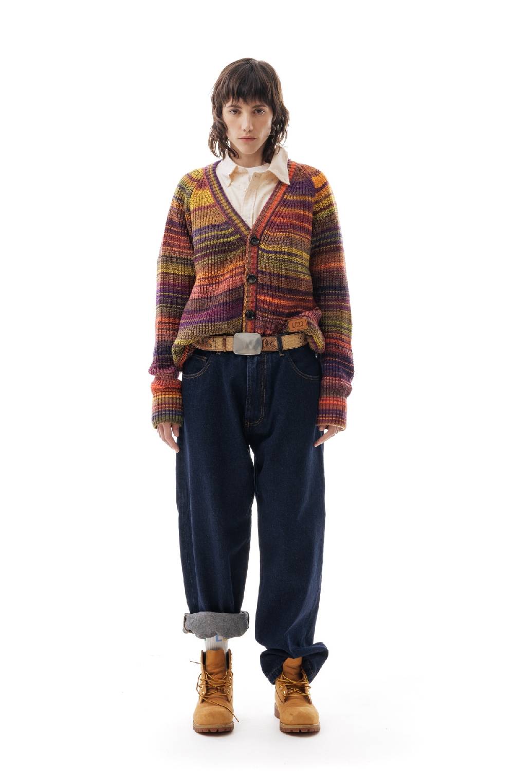 Lc23 Multicolor Cardigan Purple/Yellow