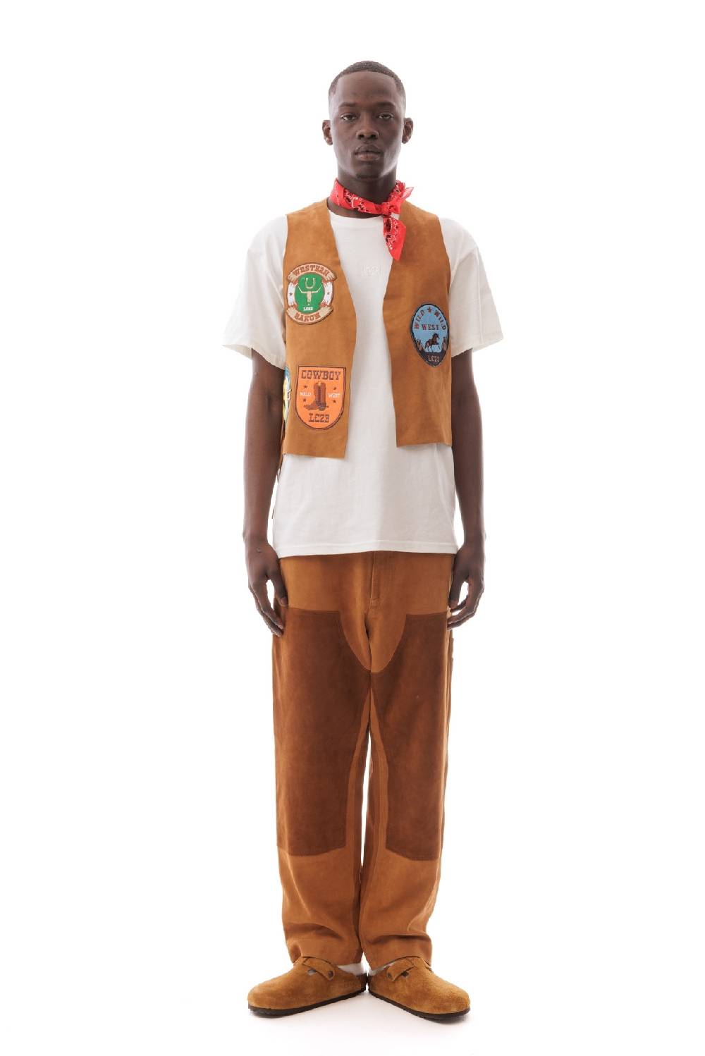 Lc23 Multipatch Suede Vest Camel