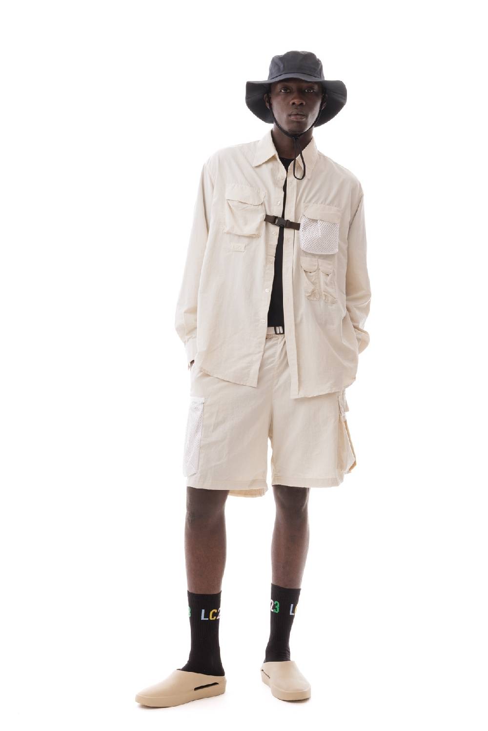 Lc23 Multipocket Nylon Shirt White