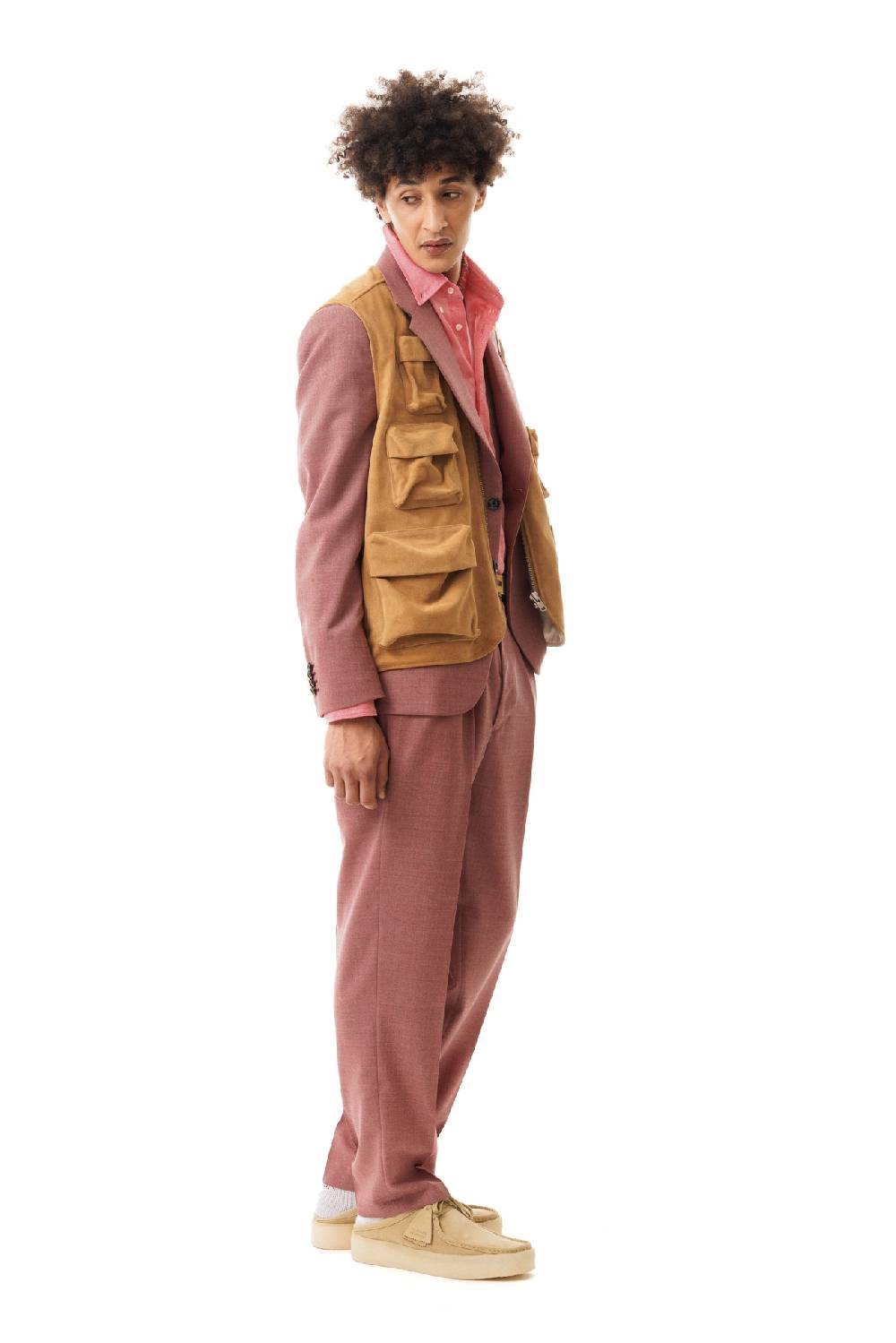 Lc23 Multipocket Suede Vest Camel