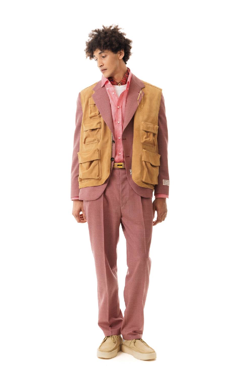 Lc23 Multipocket Suede Vest Camel