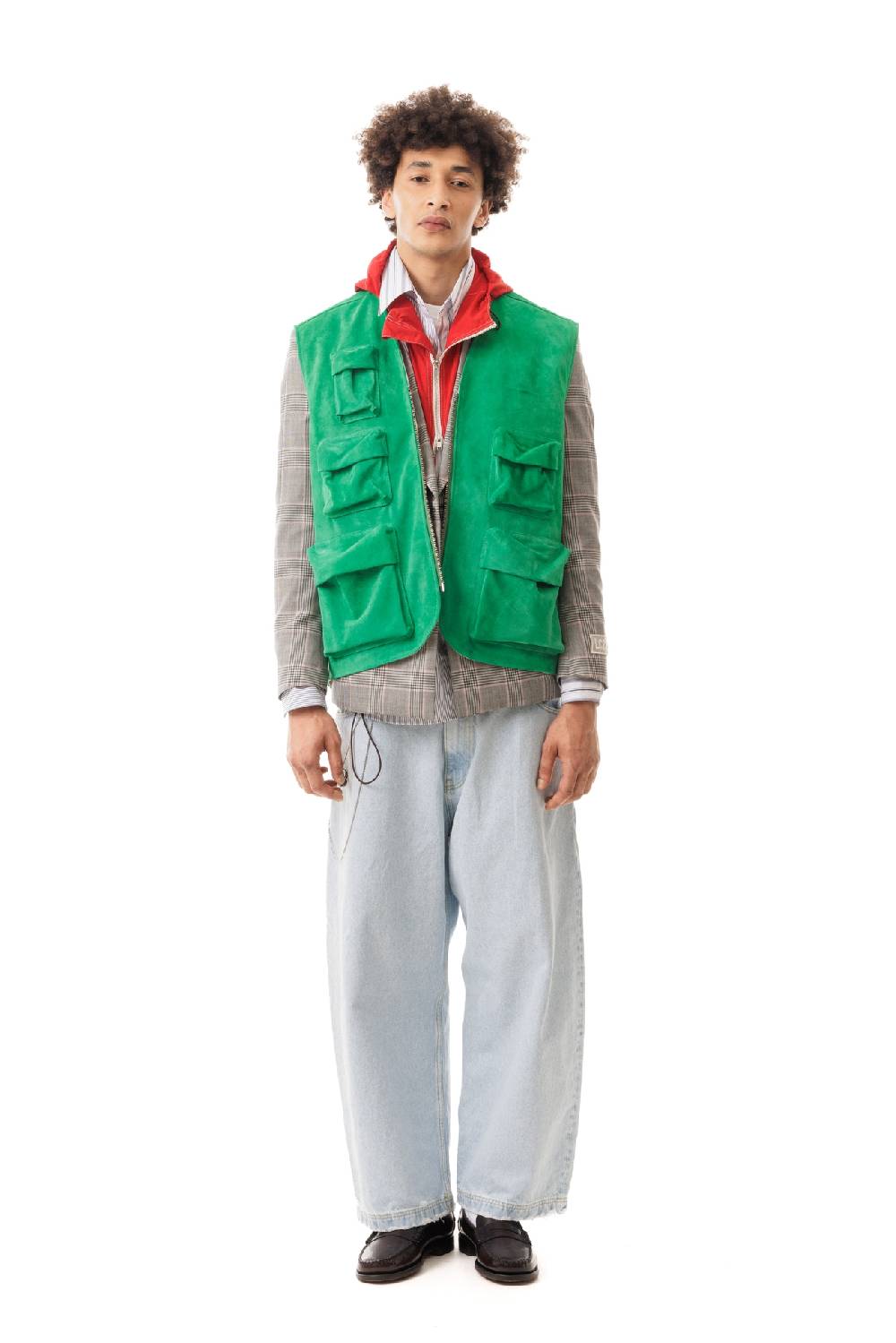 Lc23 Multipocket Suede Vest Green