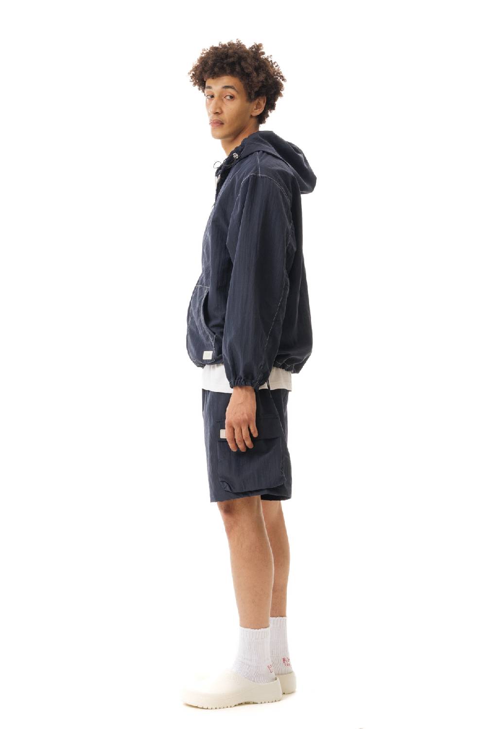 Lc23 Nylon Hooded Jacket Navy