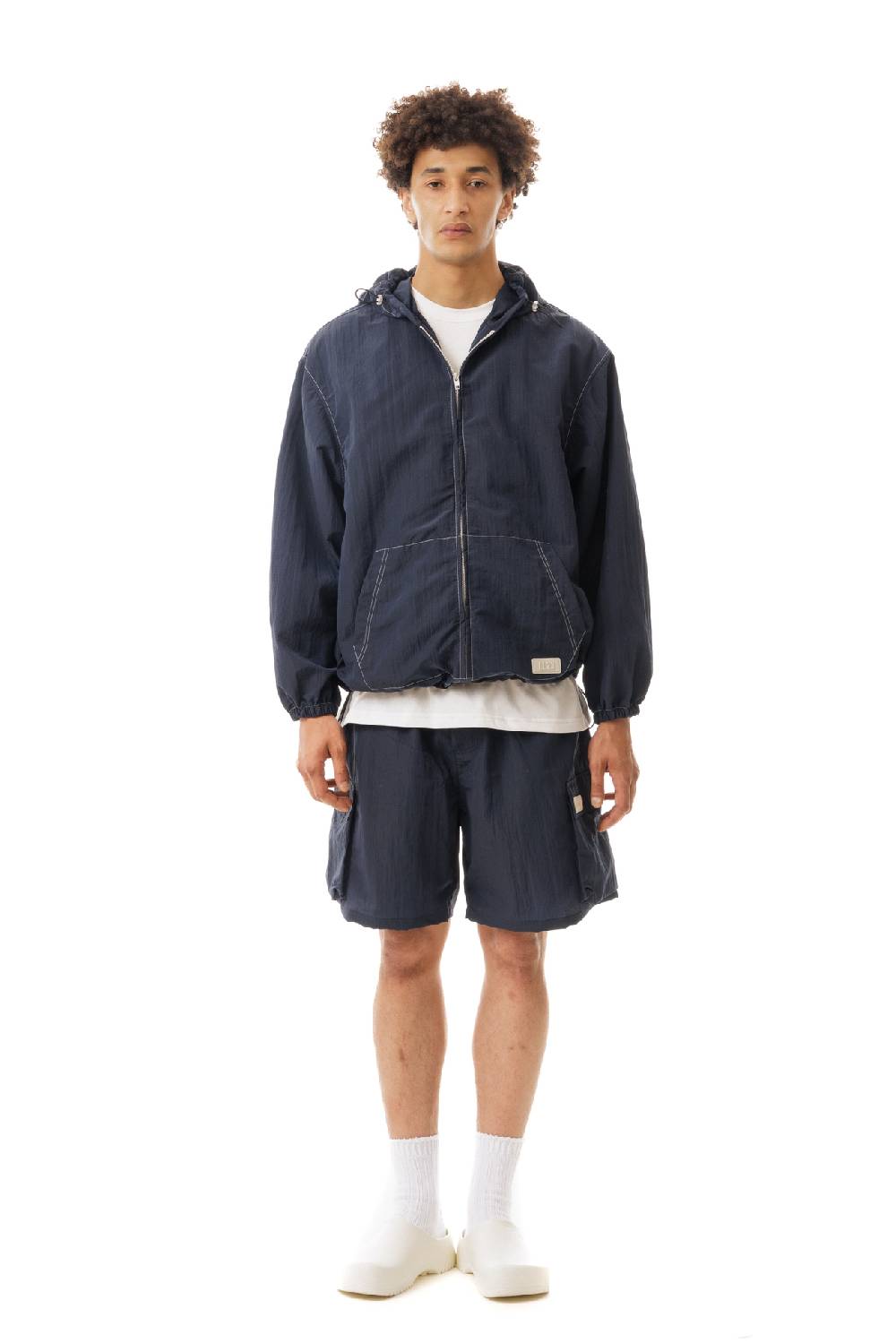 Lc23 Nylon Hooded Jacket Navy