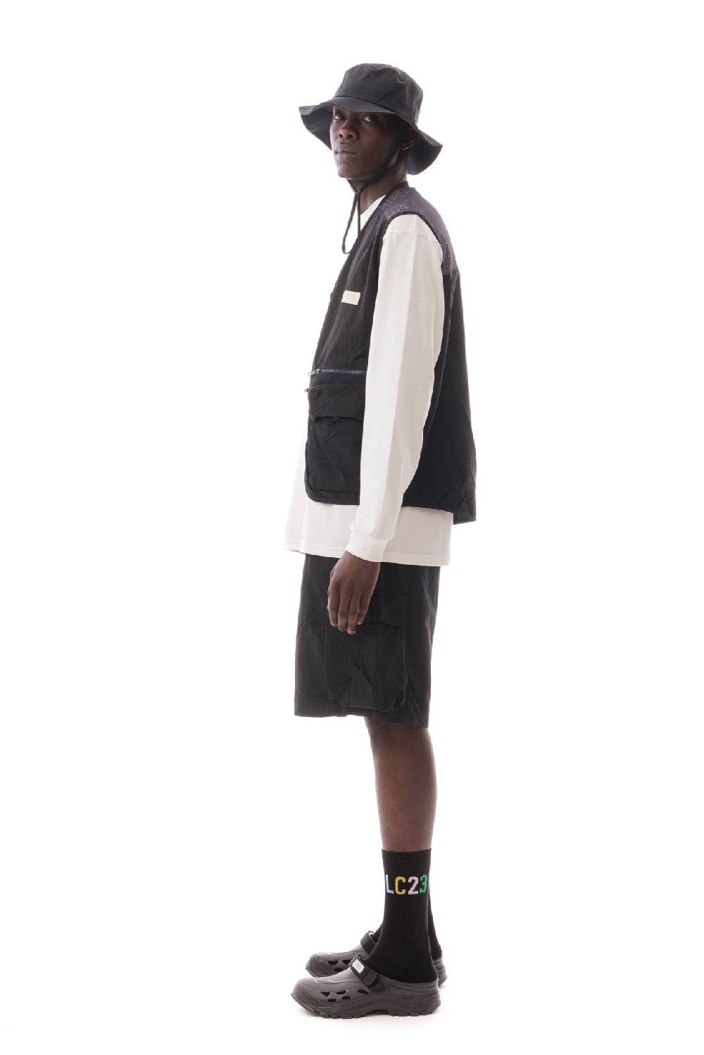 Lc23 Nylon Multipocket Vest Black