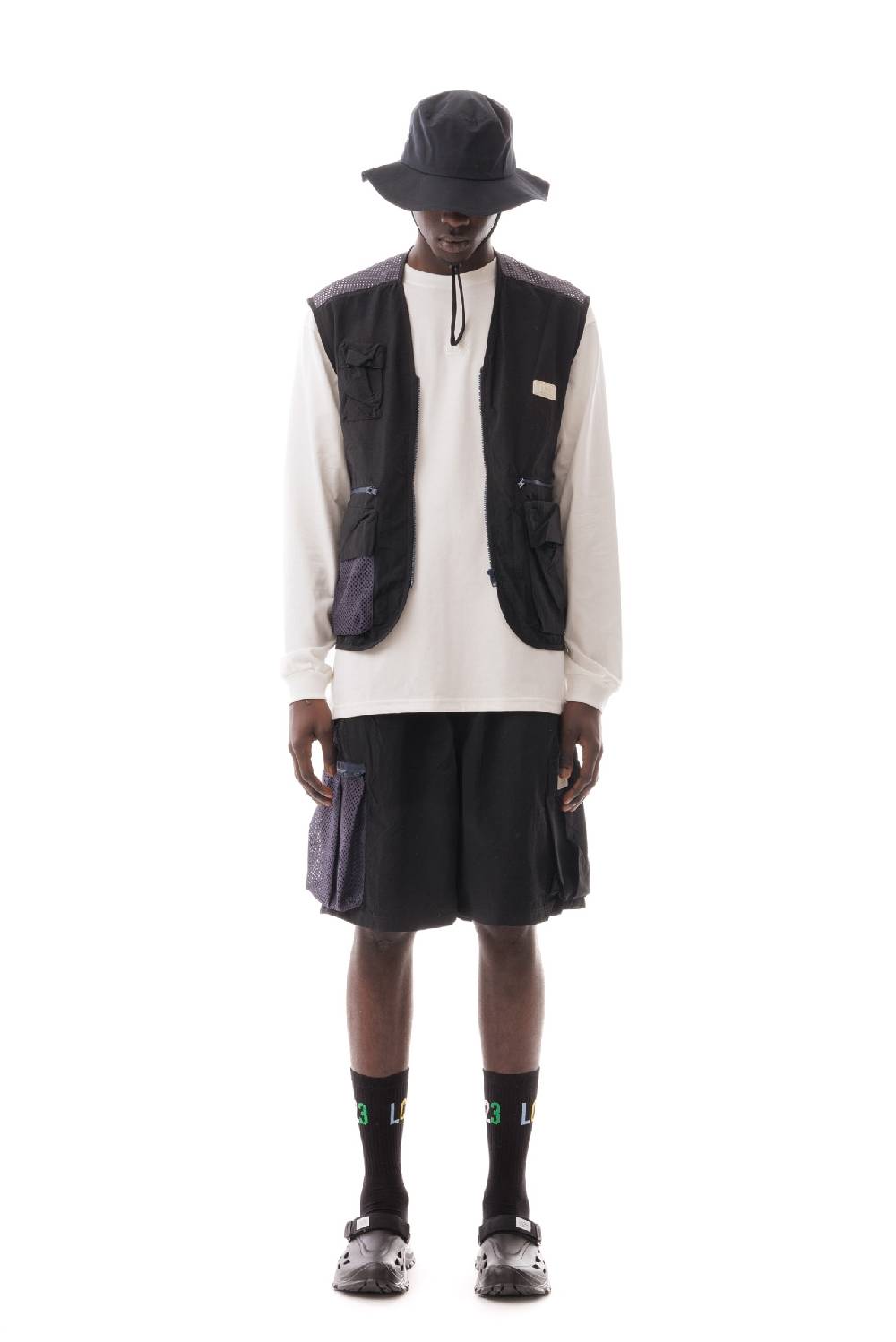 Lc23 Nylon Multipocket Vest Black