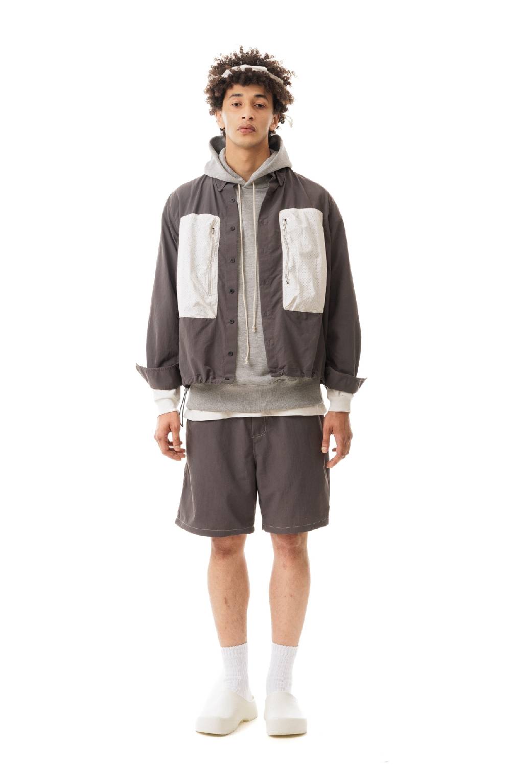 Lc23 Nylon Shirt Grey-Cream