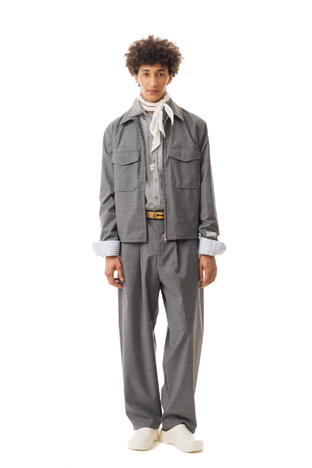 Lc23 Nylon-Wool Overshirt Grey