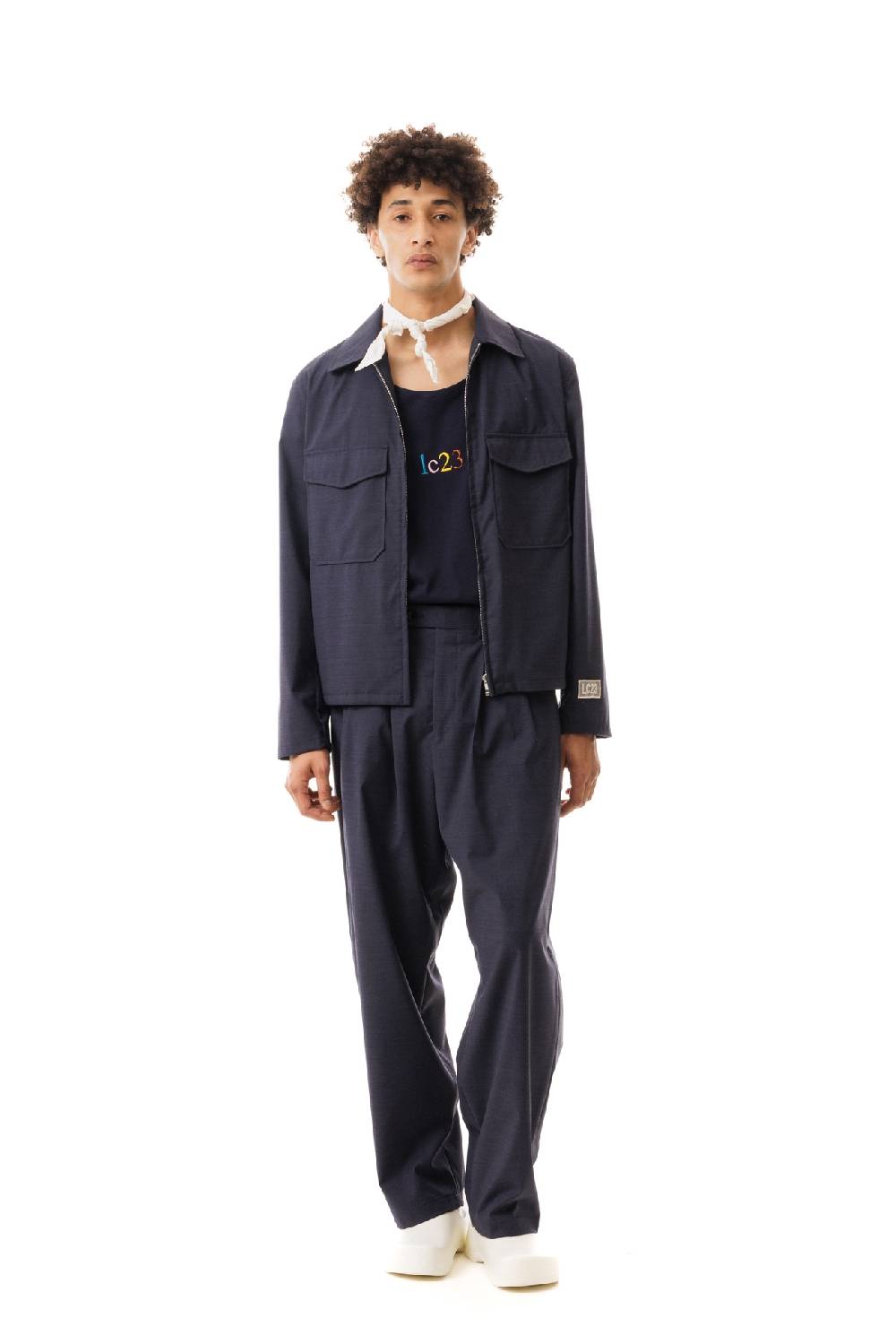 Lc23 Nylon-Wool Overshirt Navy