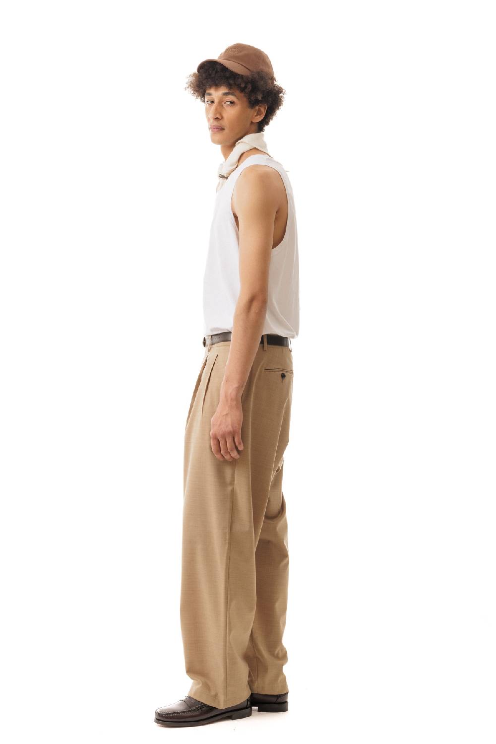 Lc23 Nylon-Wool Trousers Camel