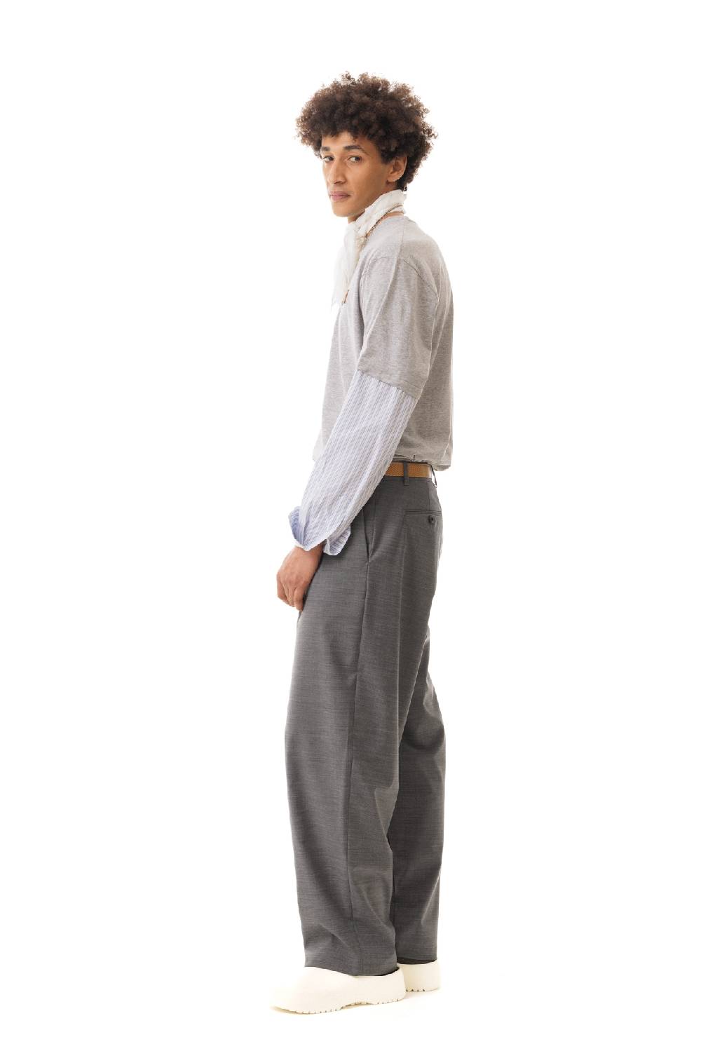 Lc23 Nylon-Wool Trousers Grey
