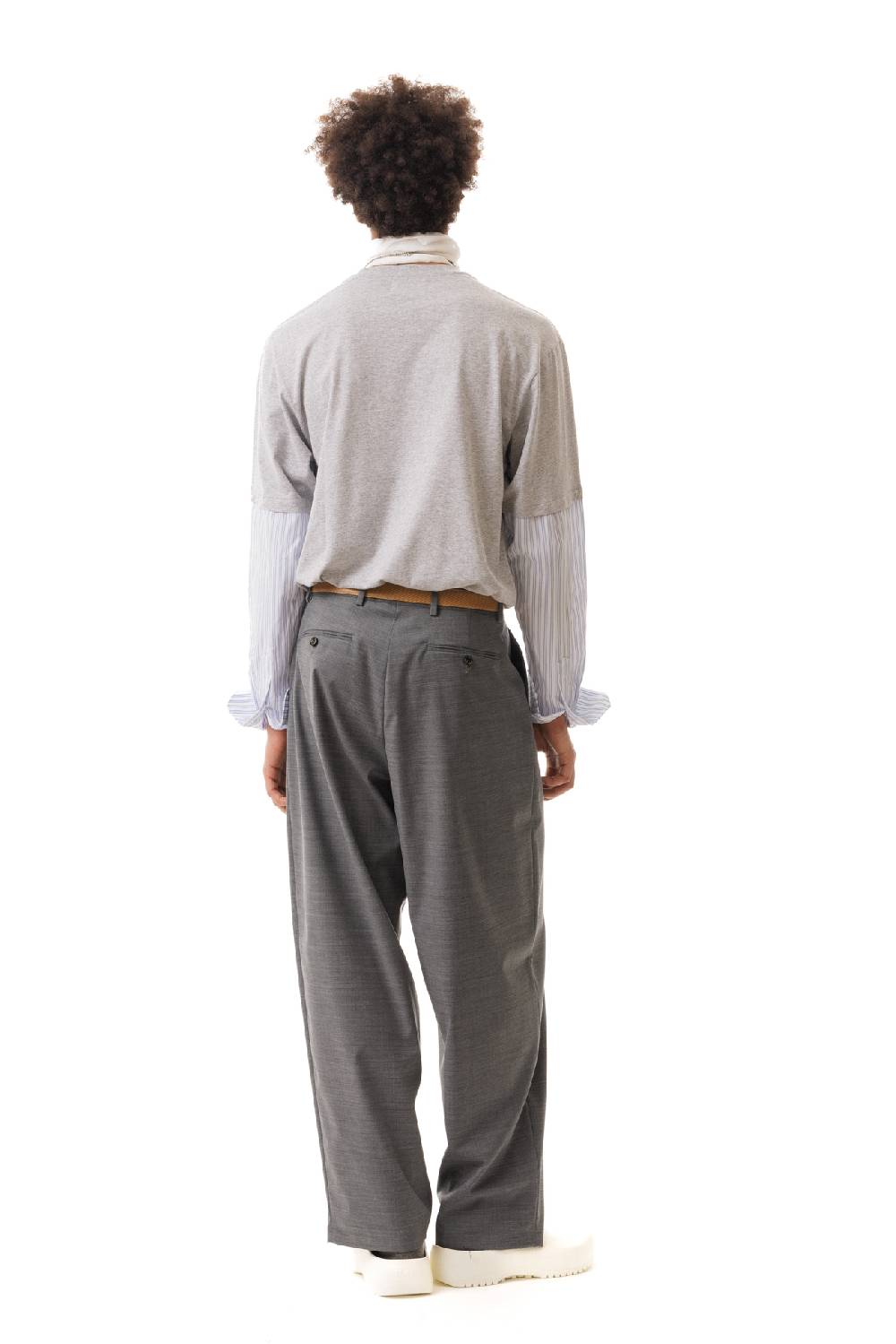 Lc23 Nylon-Wool Trousers Grey