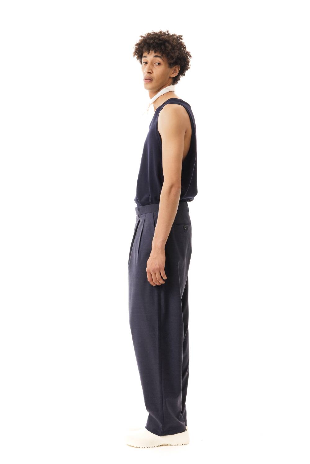 Lc23 Nylon-Wool Trousers Navy