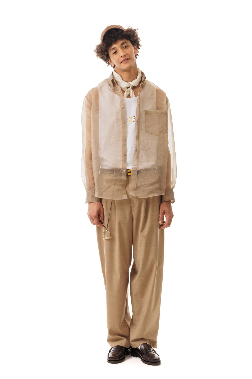 Lc23 Organza Nylon Shirt Beige