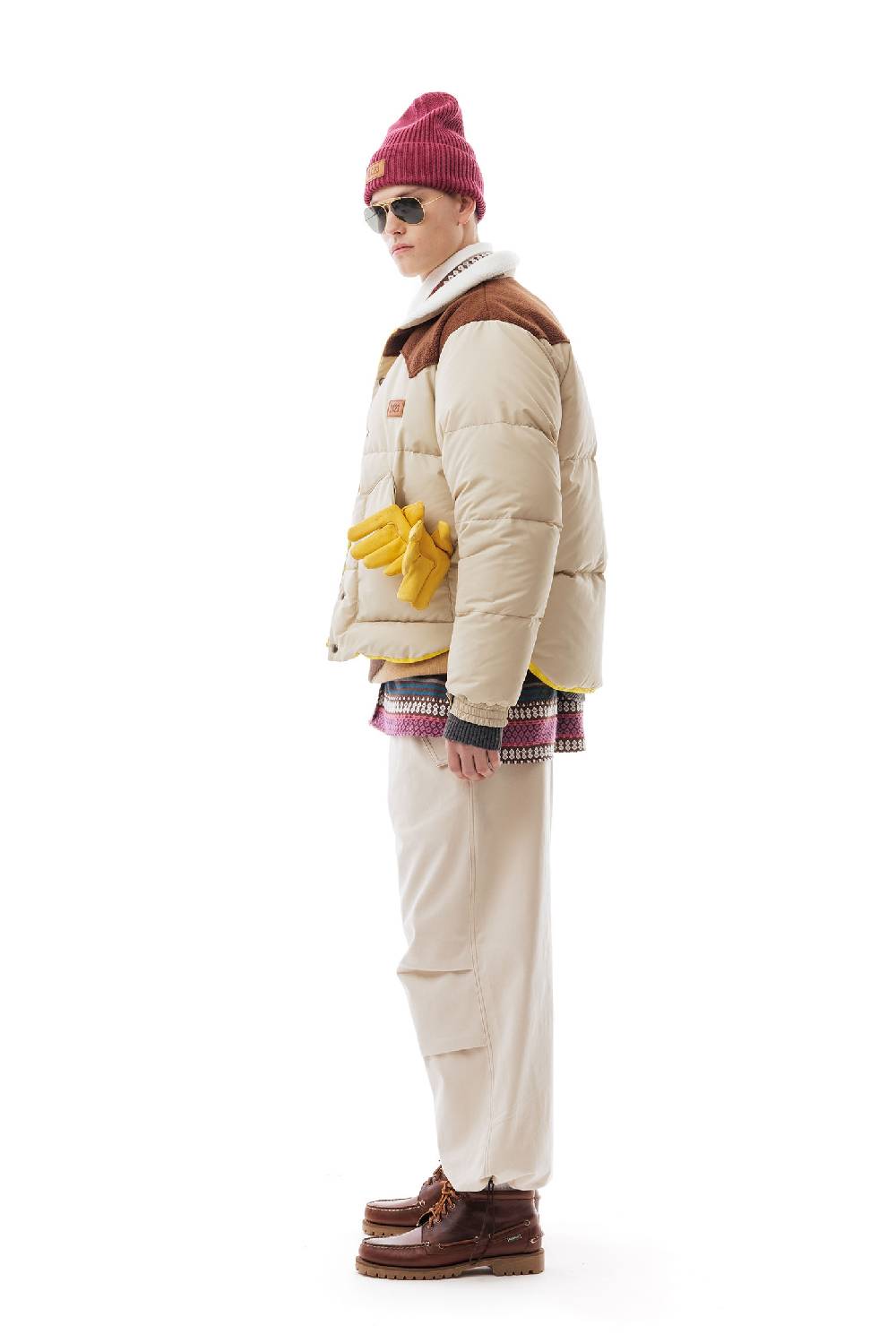 Lc23 Paneled Down Jacket Beige