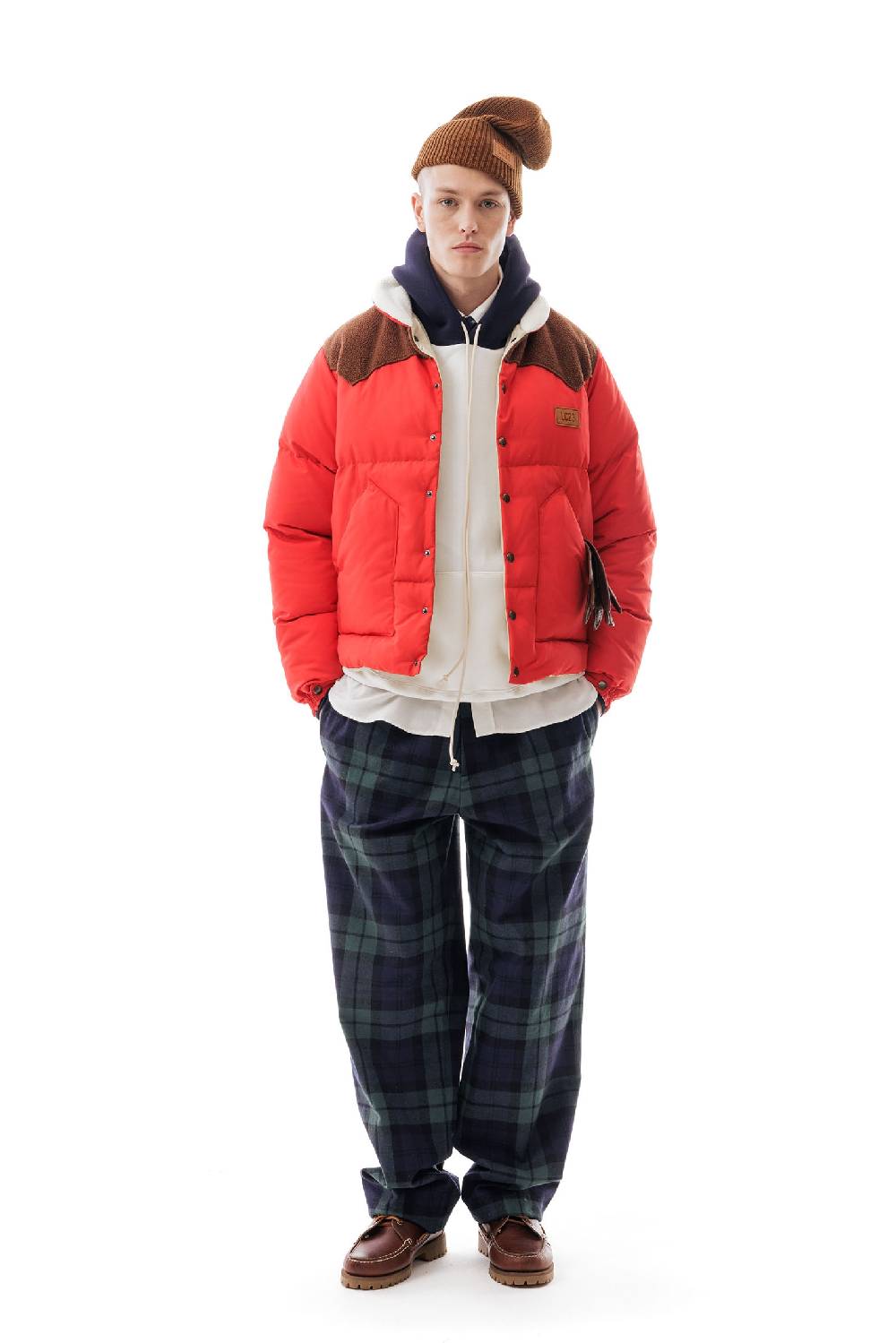 Lc23 Paneled Down Jacket Red