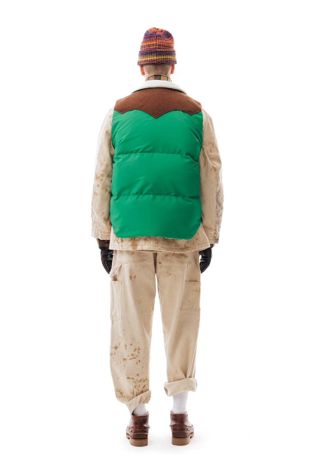 Lc23 Paneled Down Vest Green