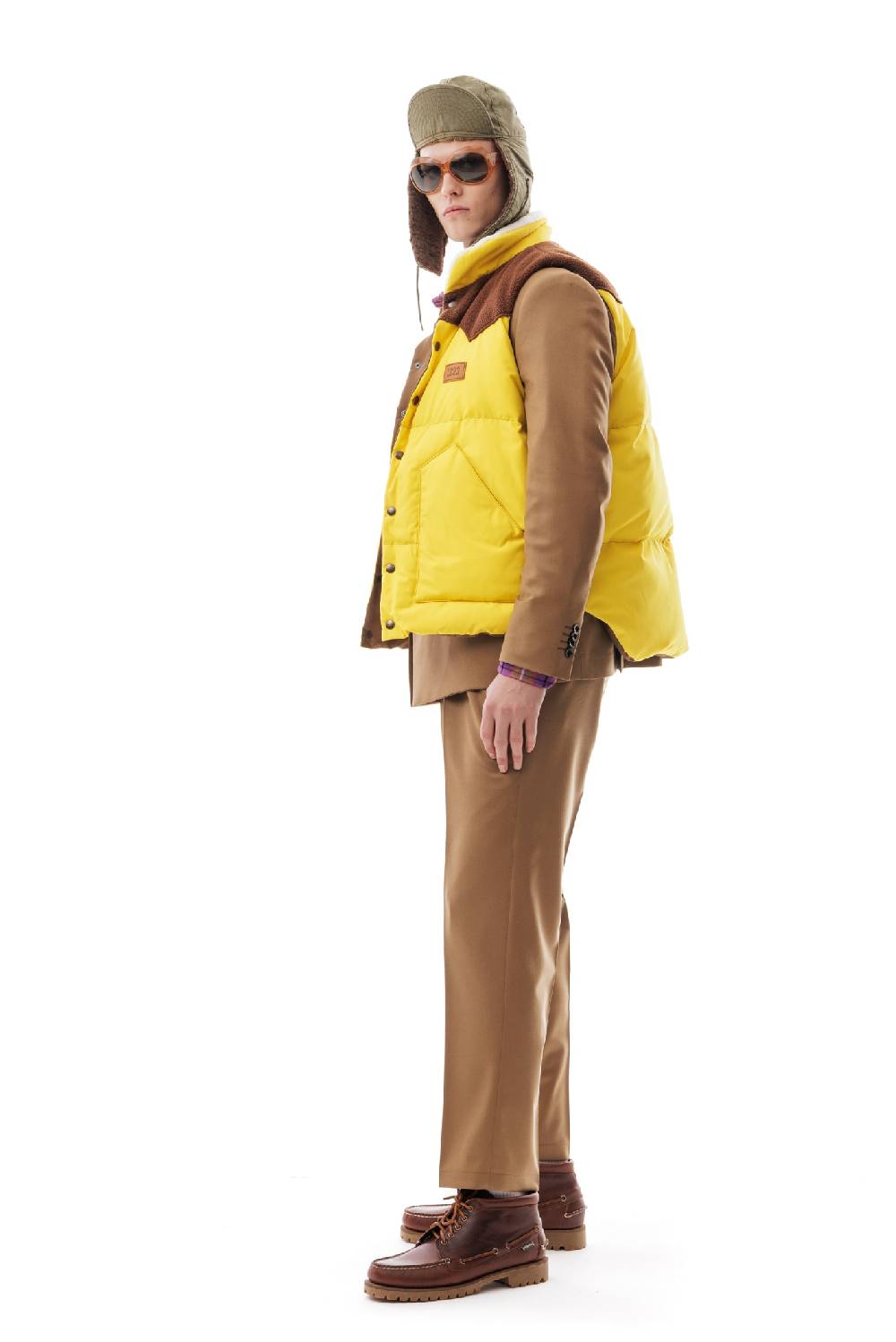 Lc23 Paneled Down Vest Yellow