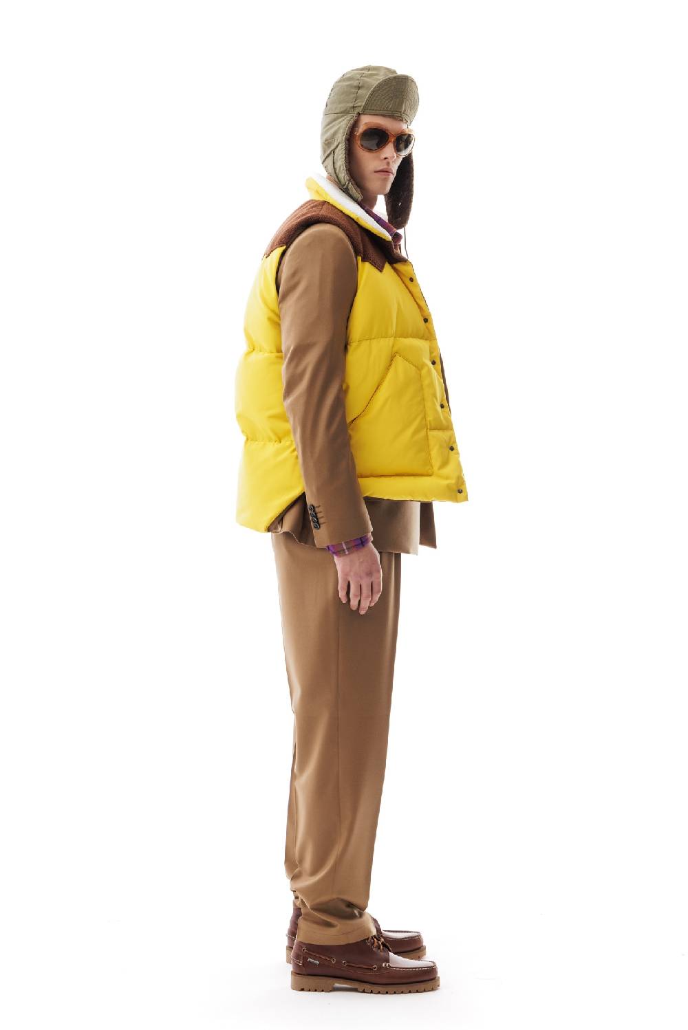 Lc23 Paneled Down Vest Yellow
