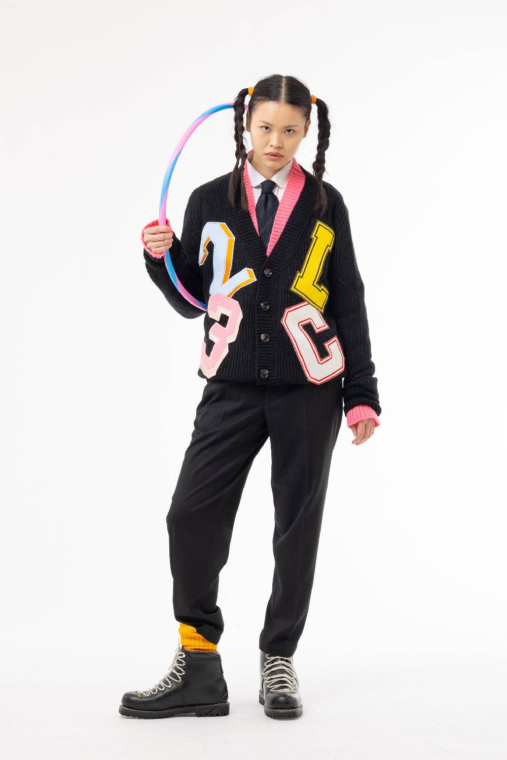 Lc23 Patch Cardigan Black