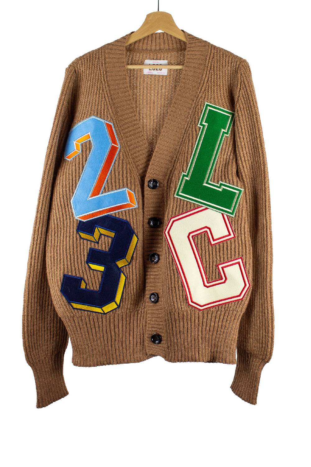 Lc23 Patch Cardigan Camel