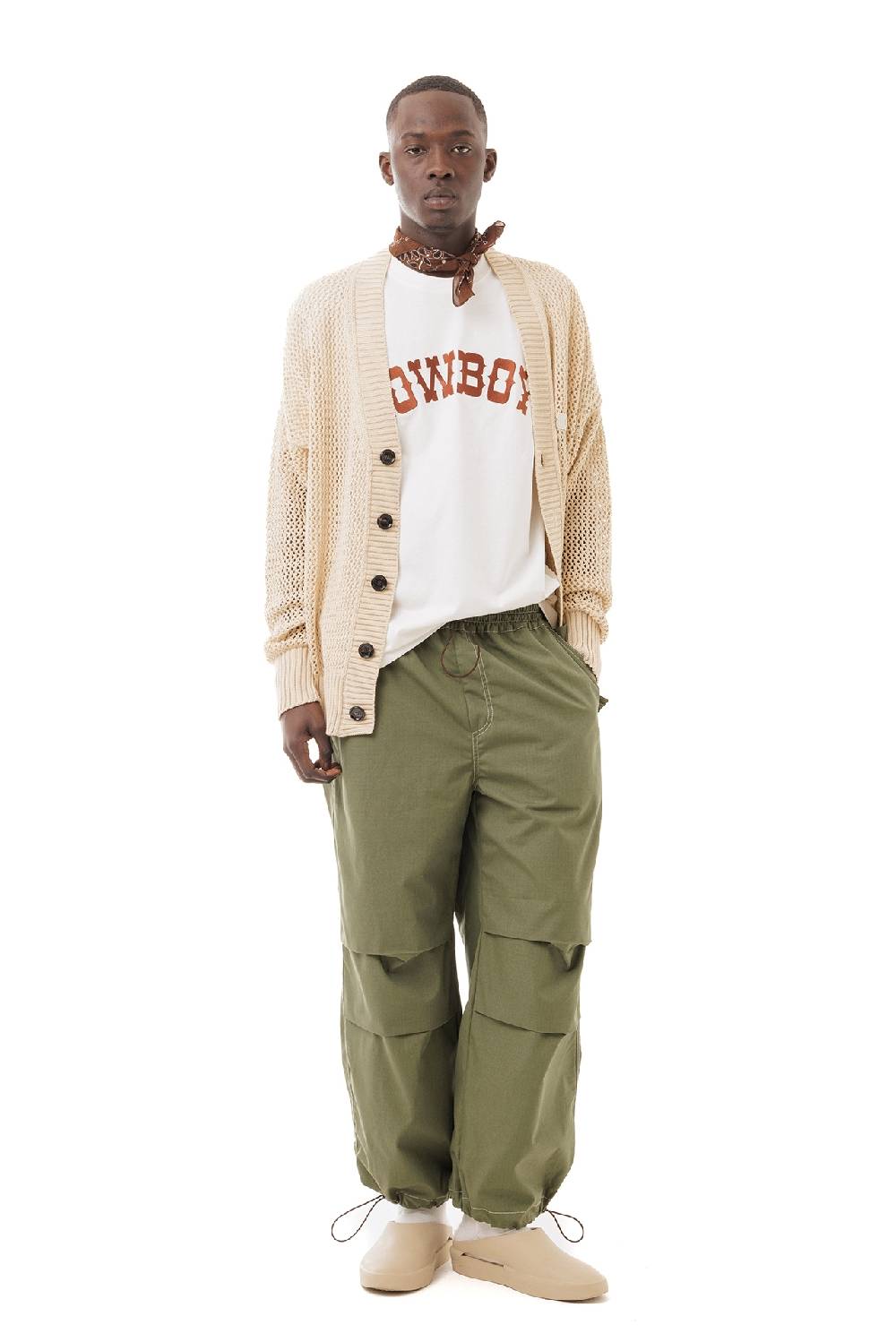Lc23 Perforated Cardigan Beige