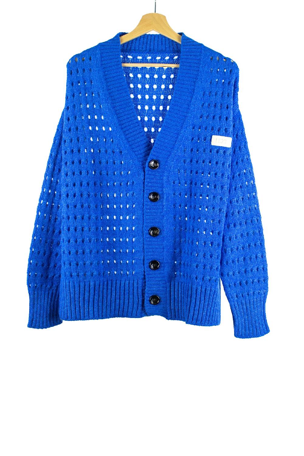 Lc23 Perforated Cardigan Blue