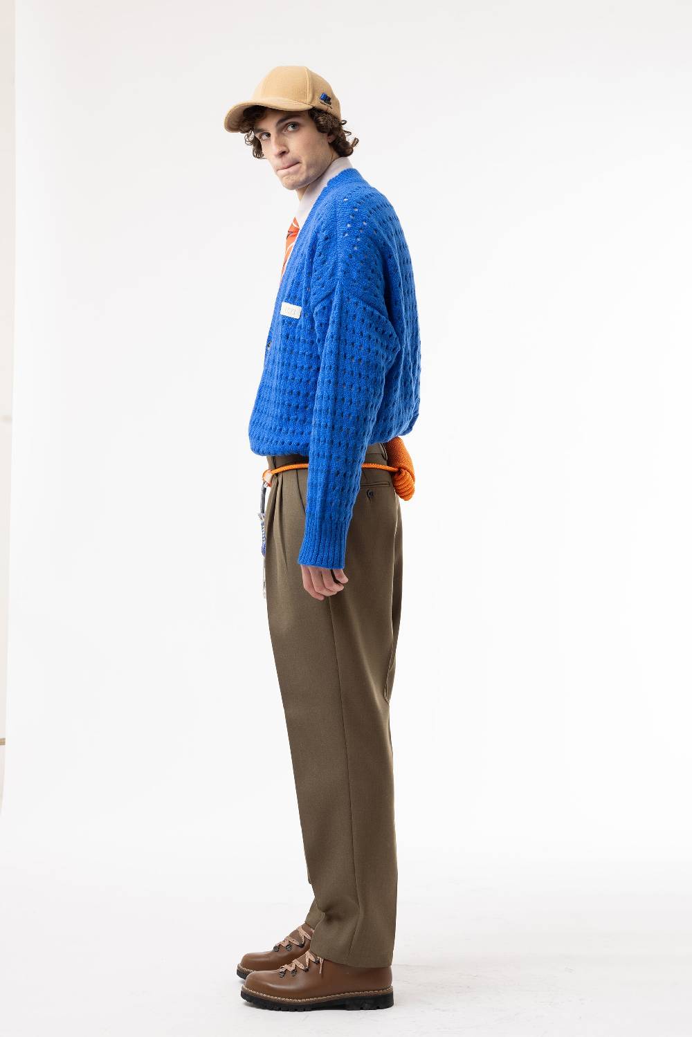 Lc23 Perforated Cardigan Blue