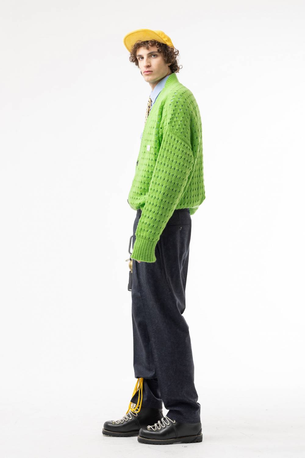 Lc23 Perforated Cardigan Green