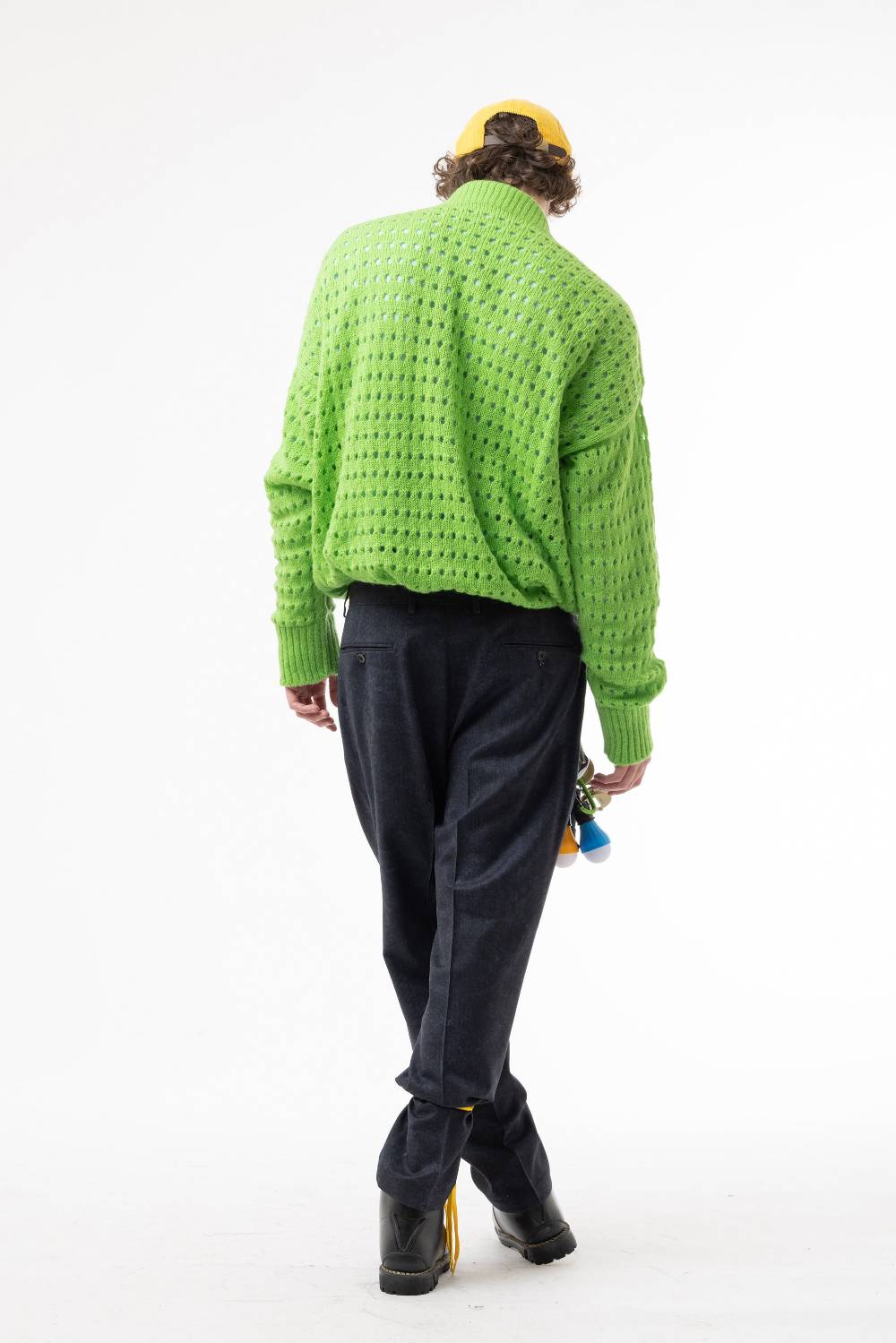 Lc23 Perforated Cardigan Green