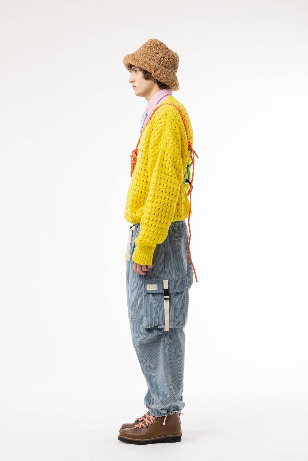 Lc23 Perforated Cardigan Yellow