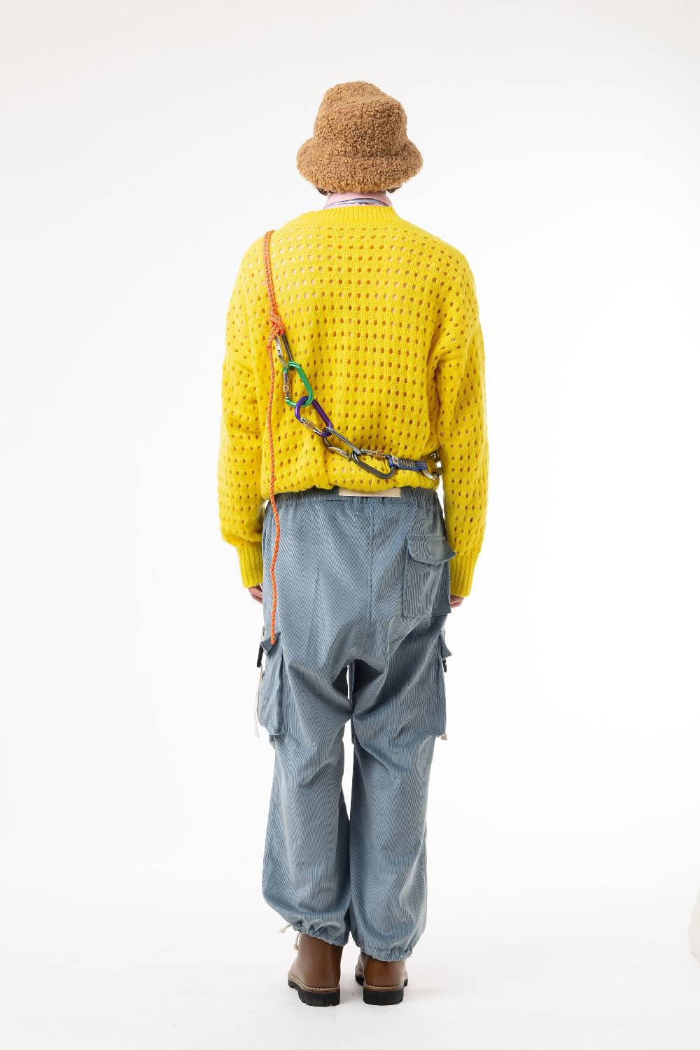 Lc23 Perforated Cardigan Yellow