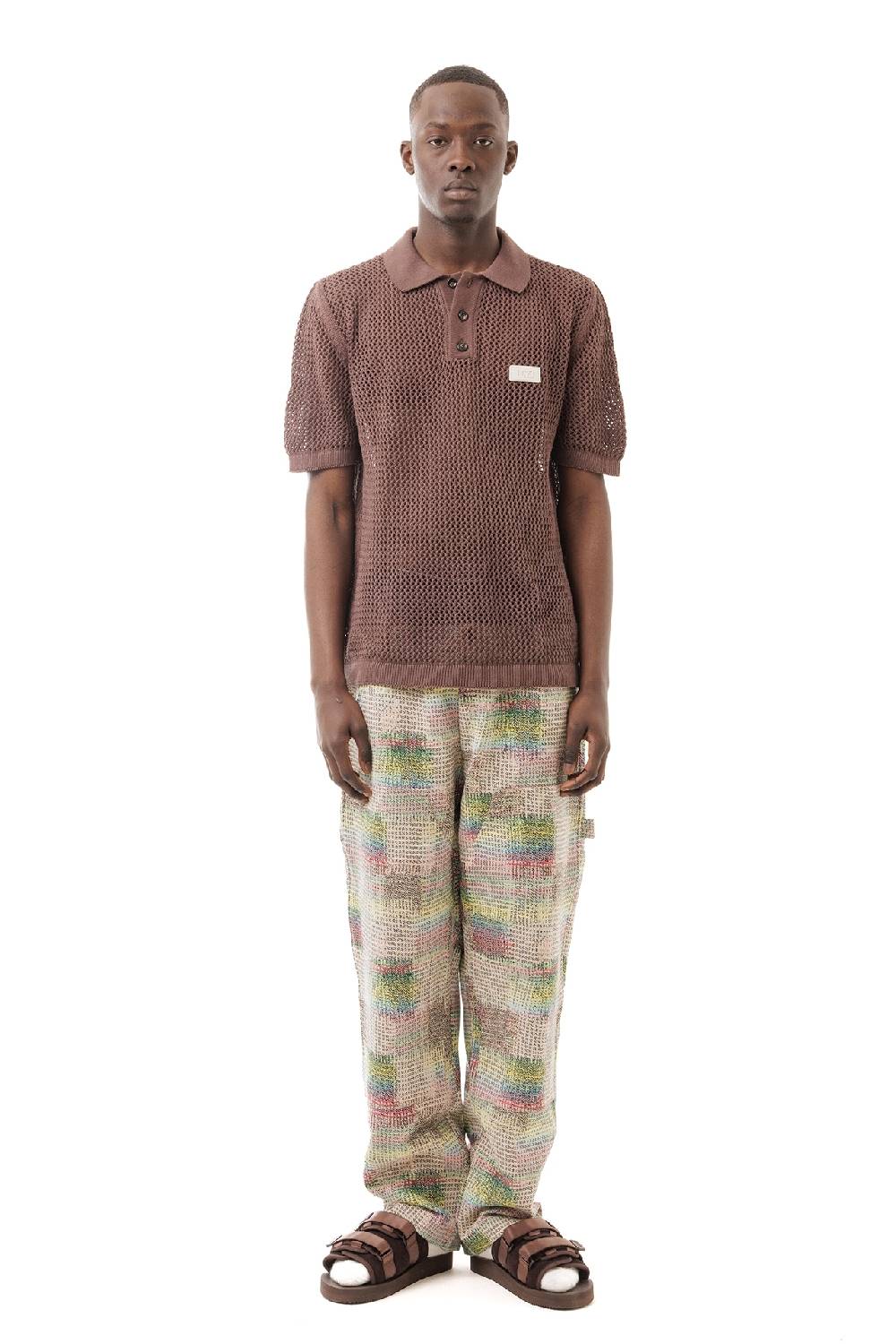 Lc23 Perforated Polo Brown