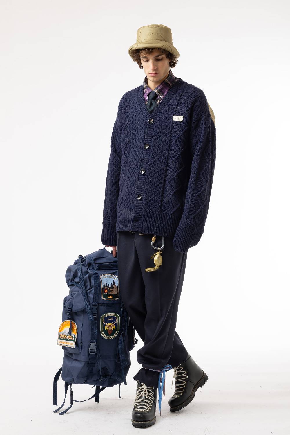 Lc23 Quilted Cardigan Navy