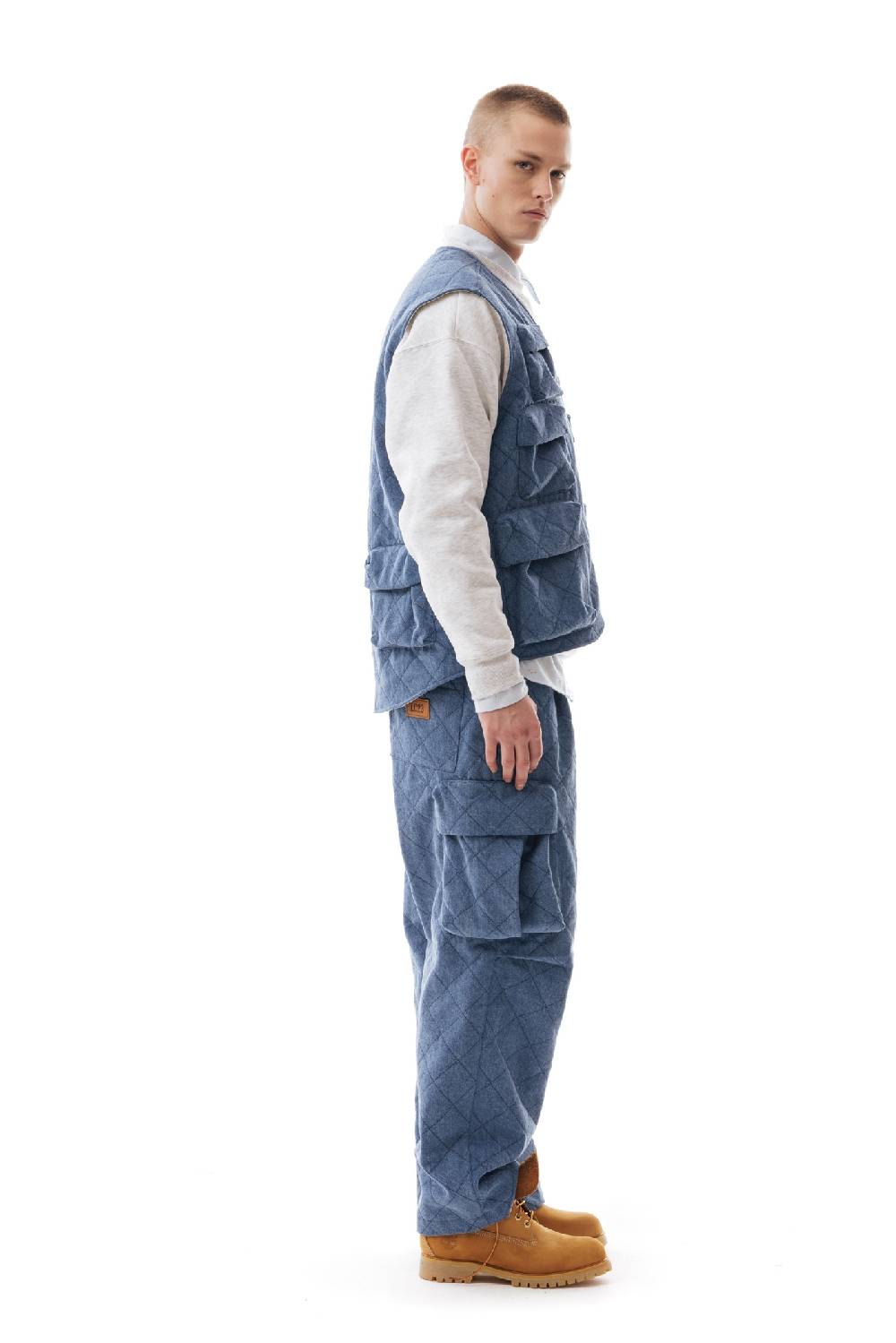 Lc23 Quilted Denim Multipocket Vest