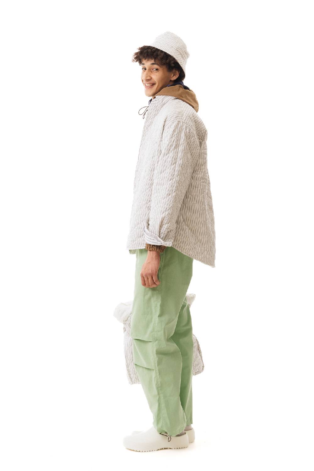 Lc23 Quilted Popeline Overshirt Cream-Black