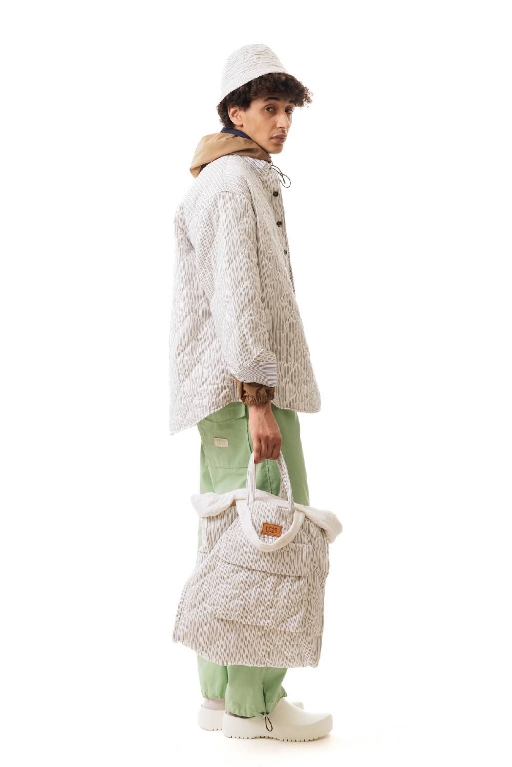 Lc23 Quilted Popeline Overshirt Cream-Black