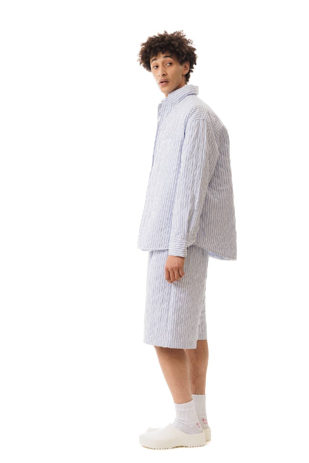 Lc23 Quilted Popeline Overshirt White-Blue