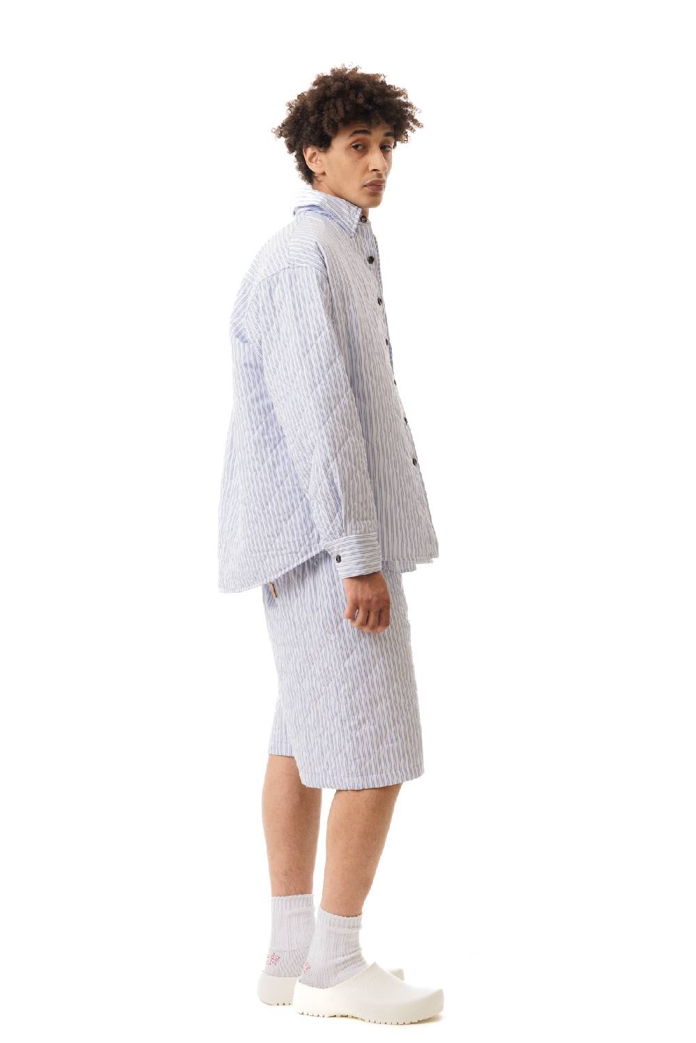 Lc23 Quilted Popeline Overshirt White-Blue