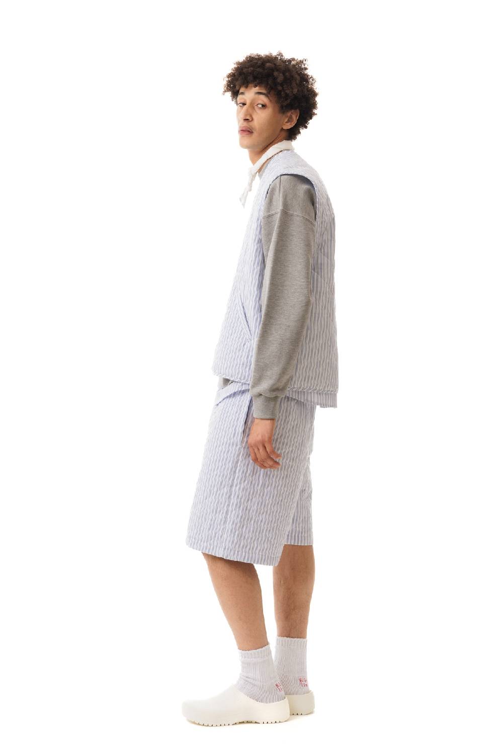 Lc23 Quilted Popeline White-Blue Vest