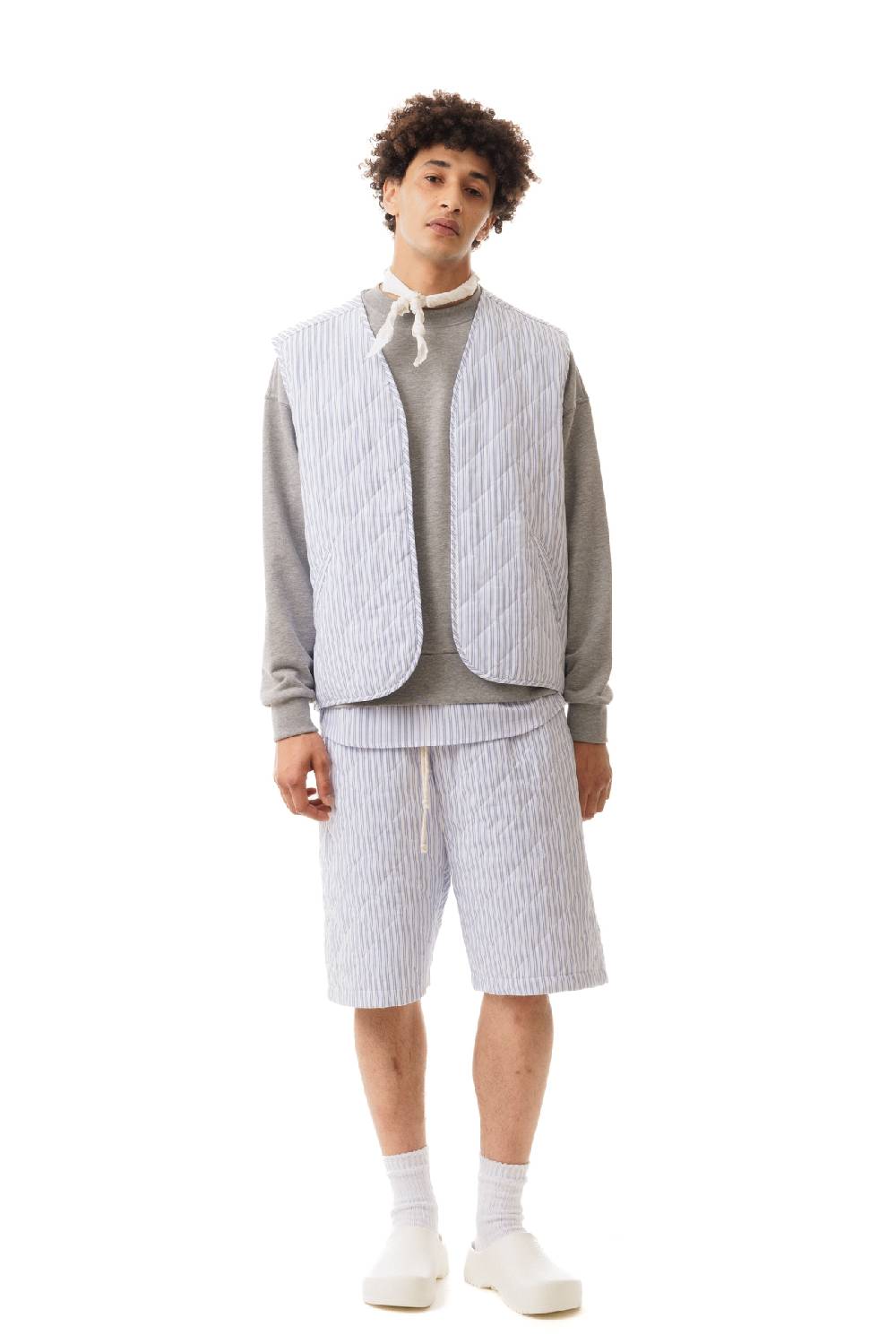 Lc23 Quilted Popeline White-Blue Vest