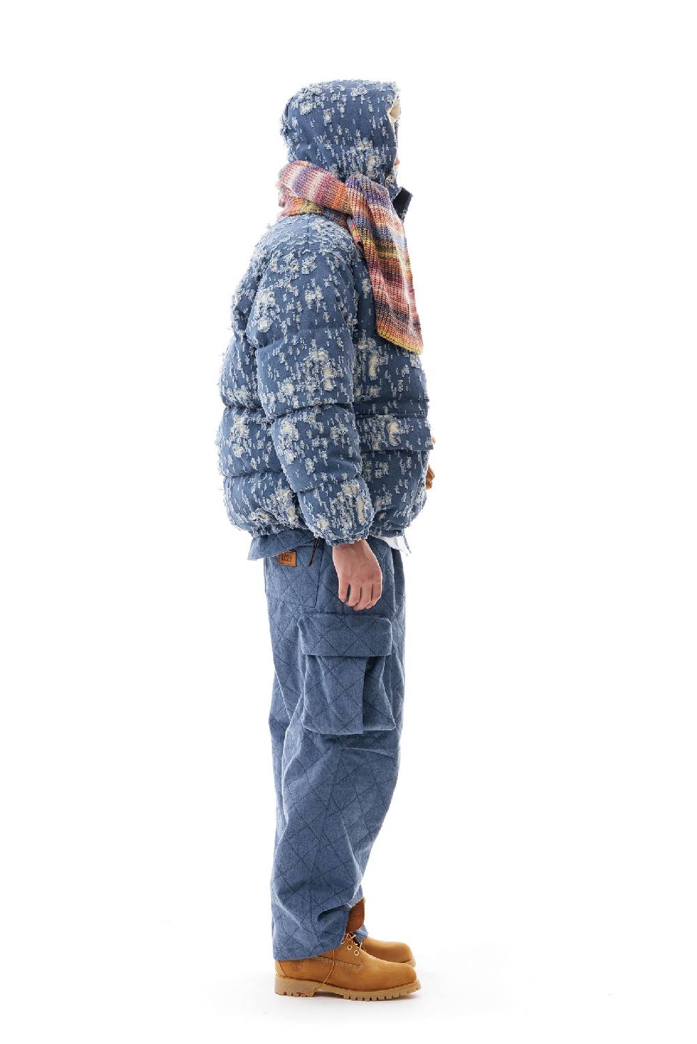 Lc23 Ripped Denim Down Jacket