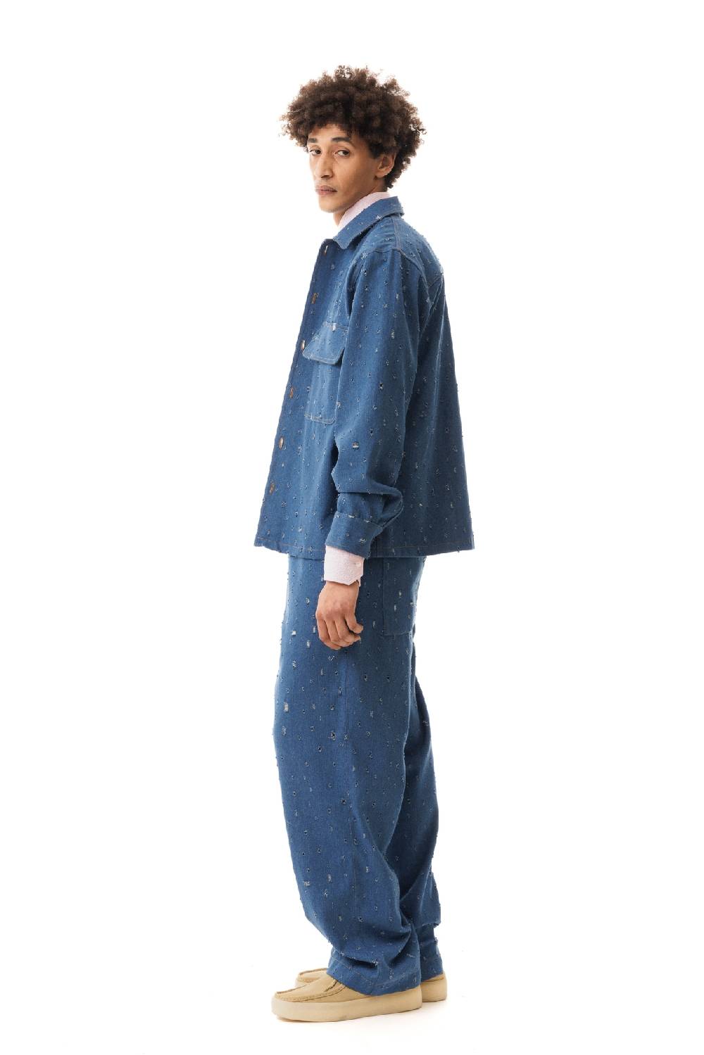 Lc23 Ripped Denim Overshirt