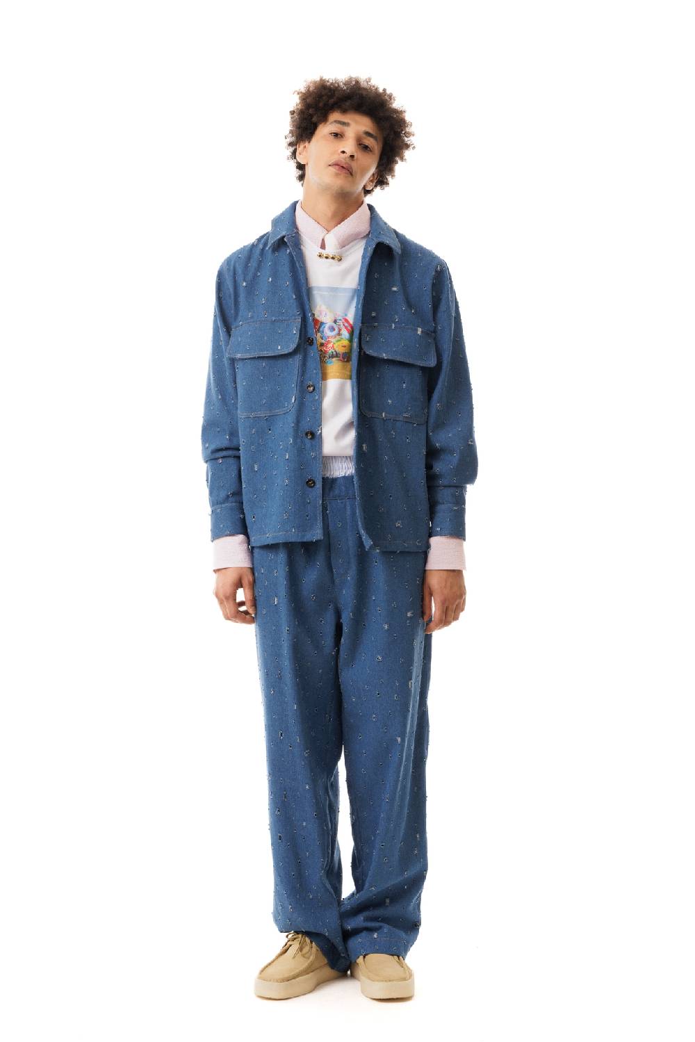 Lc23 Ripped Denim Overshirt