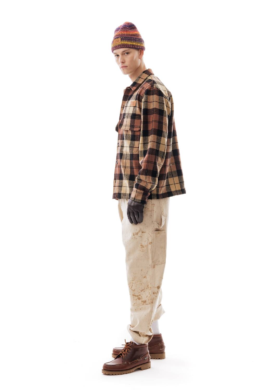 Lc23 Shetland Check Overshirt Beige/Black