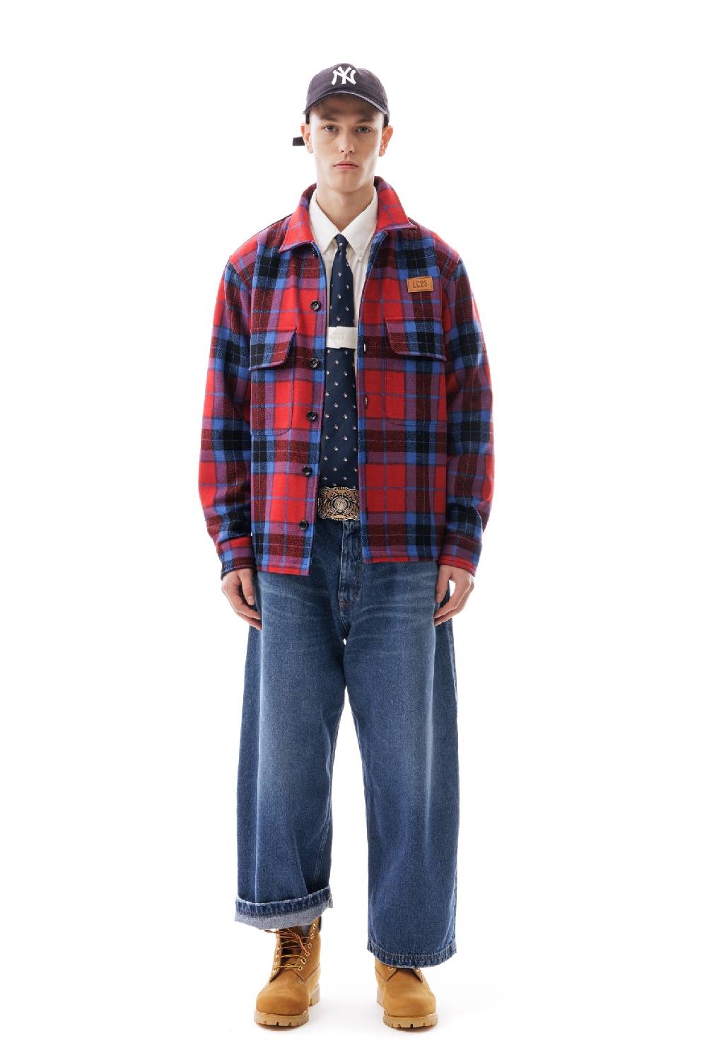 Lc23 Shetland Check Overshirt Blue/Red