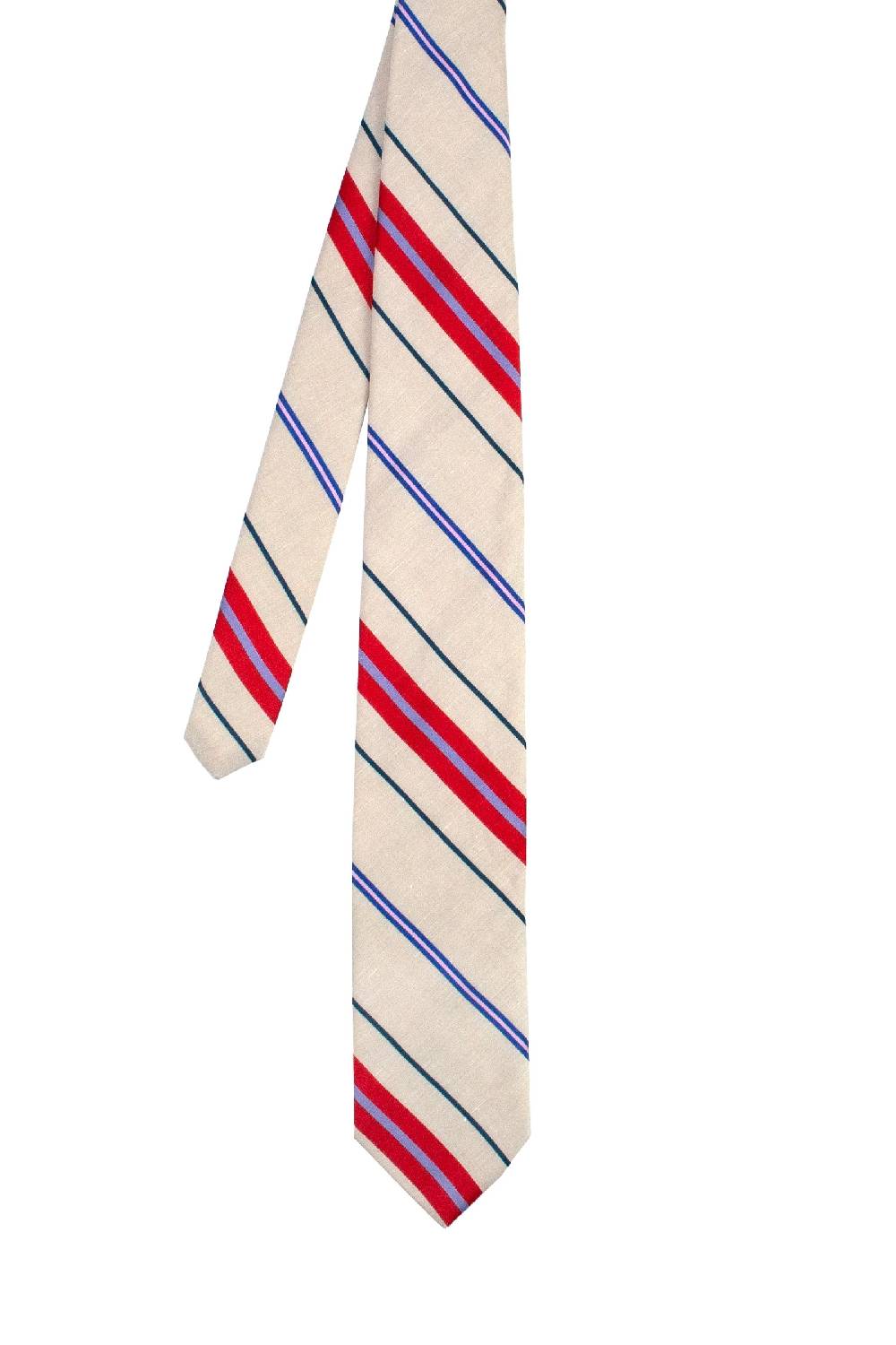 Lc23 Stripes Beige-Red Tie