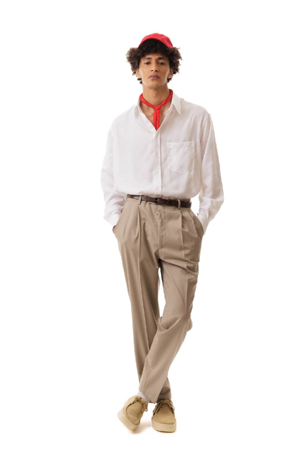 Lc23 Stripes Beige Trousers